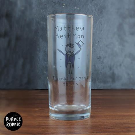 Personalised Purple Ronnie Wedding Male Hi Ball Glass Extra Image 2